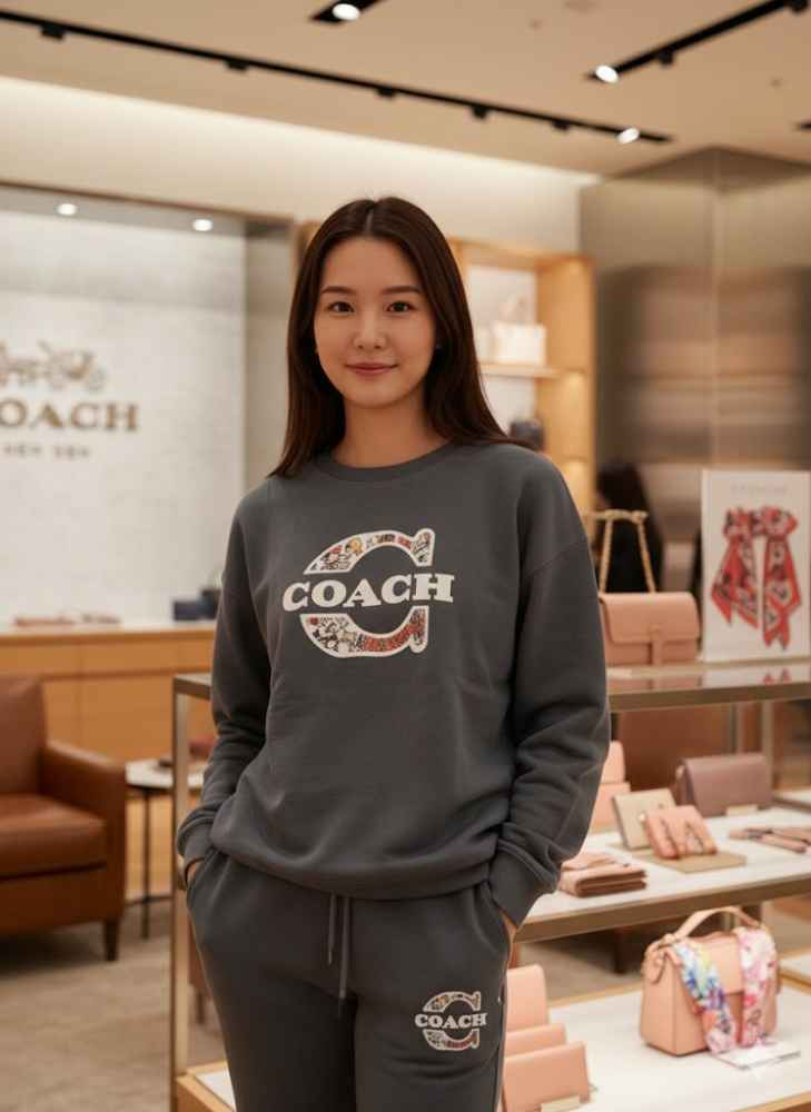 Coach Dark Grey Green Premium Quality Co-ord Set-1