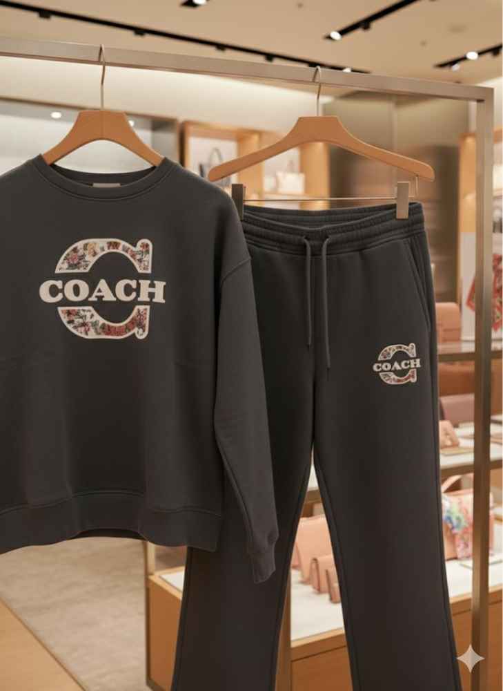 Coach Dark Grey Green Premium Quality Co-ord Set-4