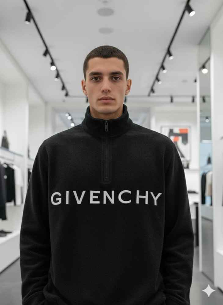 Givenchy Black Premium Quality Sherpa Sweatshirt-1