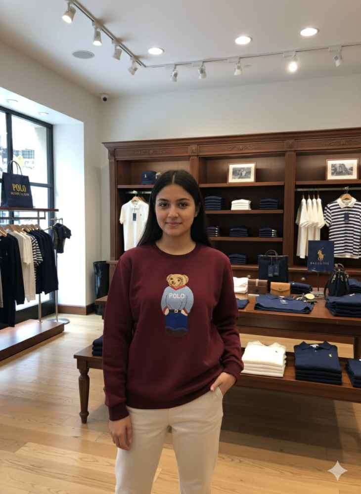 Ralph Lauren Wine Premium Quality Cotton Sweatshirt-thumb-3