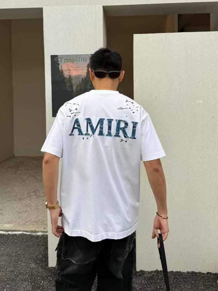 Amiri White Premium Quality Baggy Fit T-shirt-thumb-2