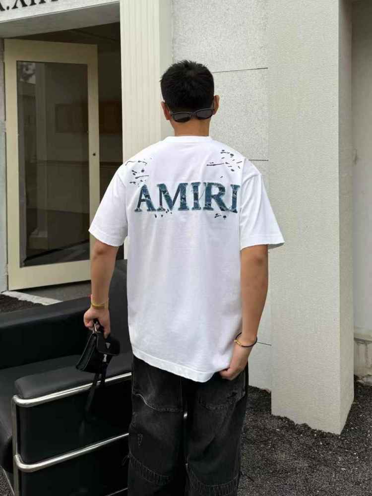 Amiri White Premium Quality Baggy Fit T-shirt-thumb-1