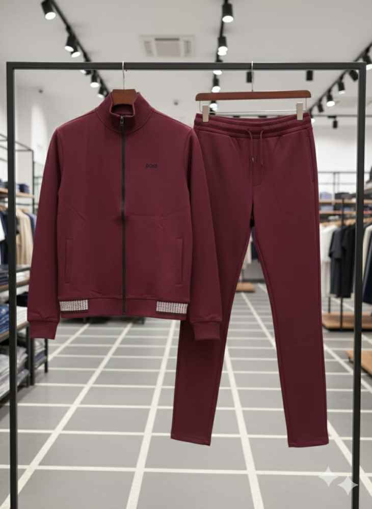 Hugo Boss Wine Premium Quality Tracksuit-1