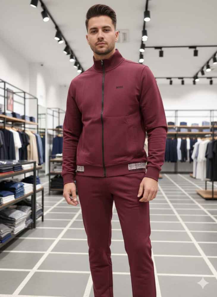 Hugo Boss Wine Premium Quality Tracksuit-2