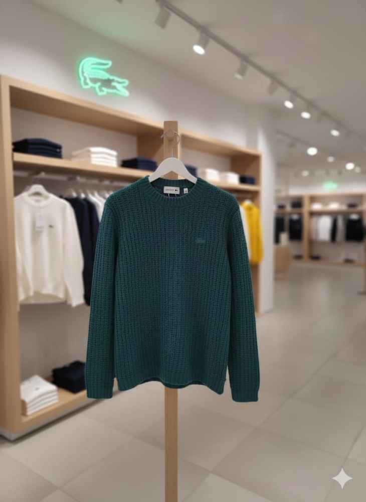 Lacoste Dark Green Crewneck Premium Quality Pullover-thumb-1
