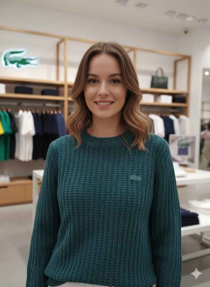 Lacoste Dark Green Crewneck Premium Quality Pullover-thumb-0