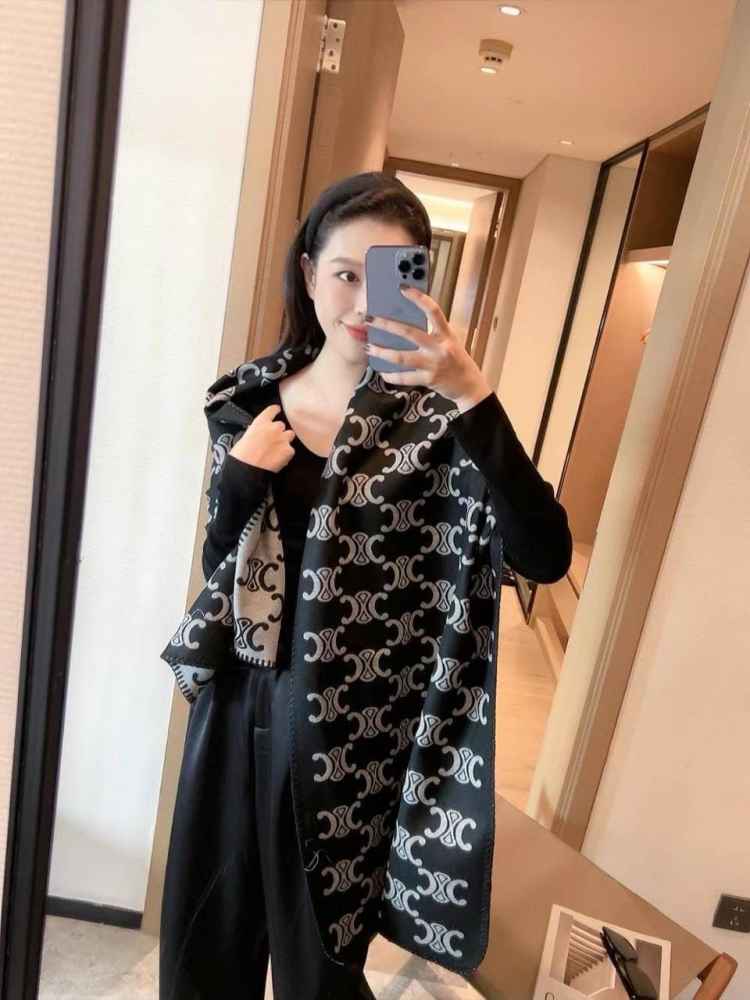 Celine Cashmere black Premium Quality Stole-thumb-1