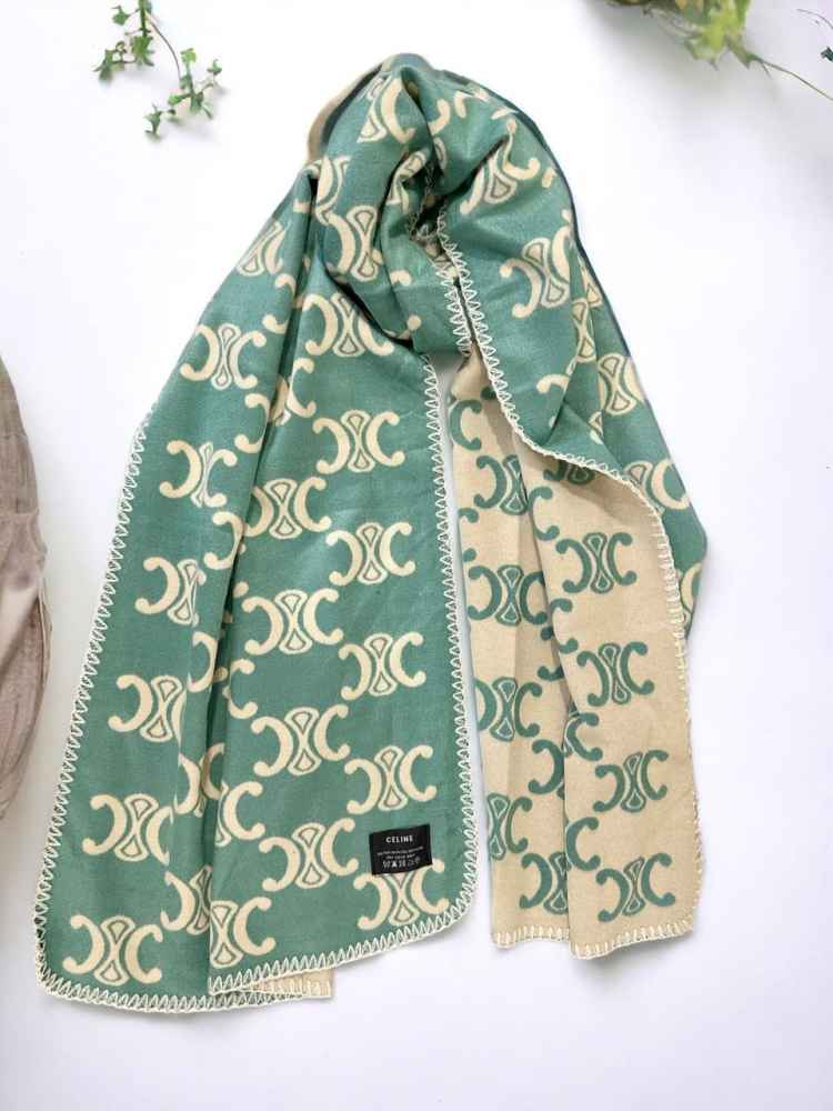 Celine Cashmere Green Premium Quality Stole-thumb-0