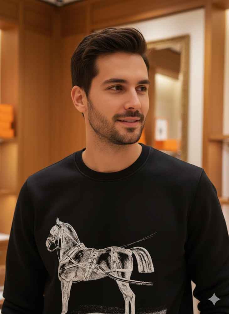 Hermes Black Premium Quality Sweatshirt-thumb-1