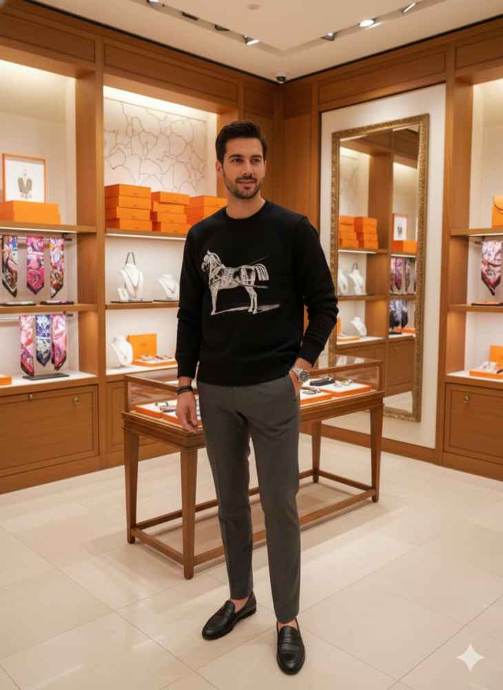 Hermes Black Premium Quality Sweatshirt-thumb-0