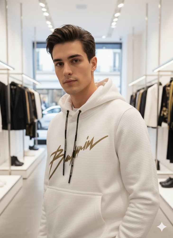 Balmain White Premium Quality Sweatshirt-thumb-1