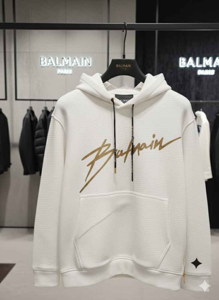 Balmain White Premium Quality Sweatshirt-thumb-2