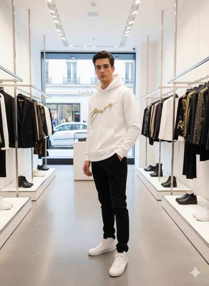 Balmain White Premium Quality Sweatshirt-thumb-0