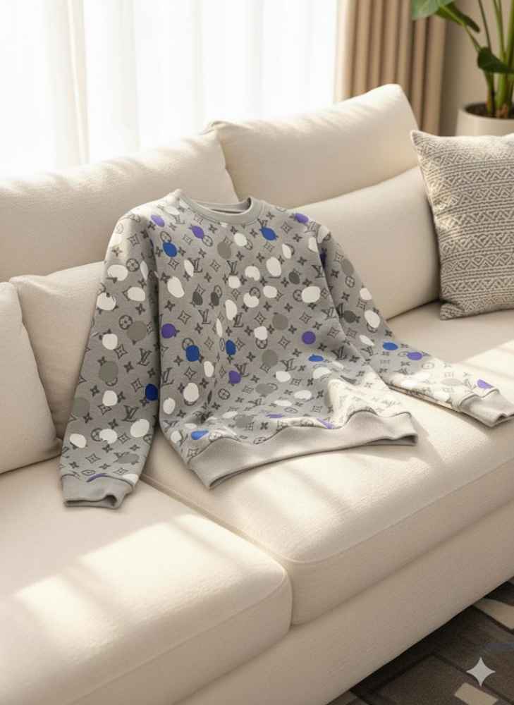 Louis Vuitton Grey Premium Quality Sweatshirt-3