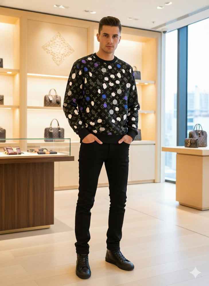 Louis Vuitton Black Premium Quality Sweatshirt-3