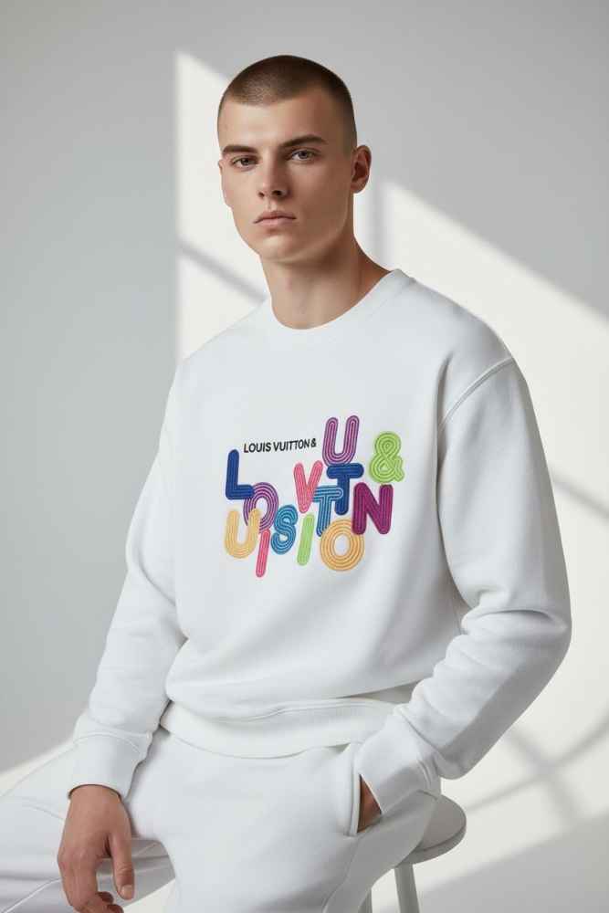 Louis Vuitton White Premium Quality Sweatshirt-thumb-0