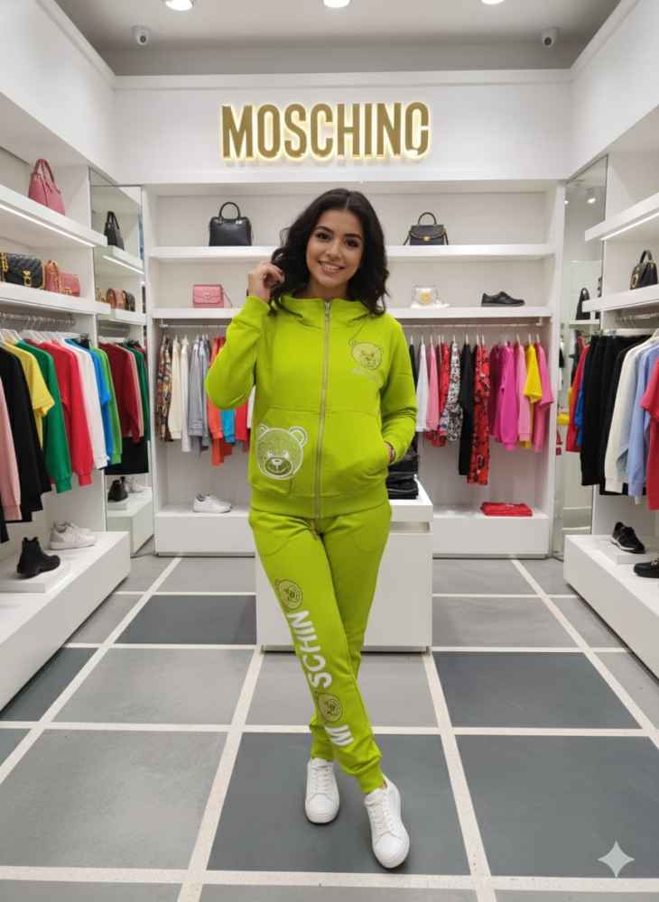 Moschino Light Green Premium Quality Winter Tracksuit-3