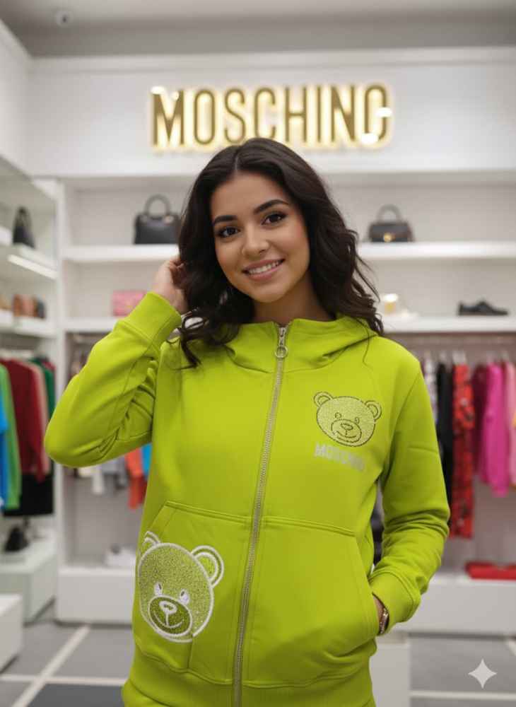Moschino Light Green Premium Quality Winter Tracksuit-2