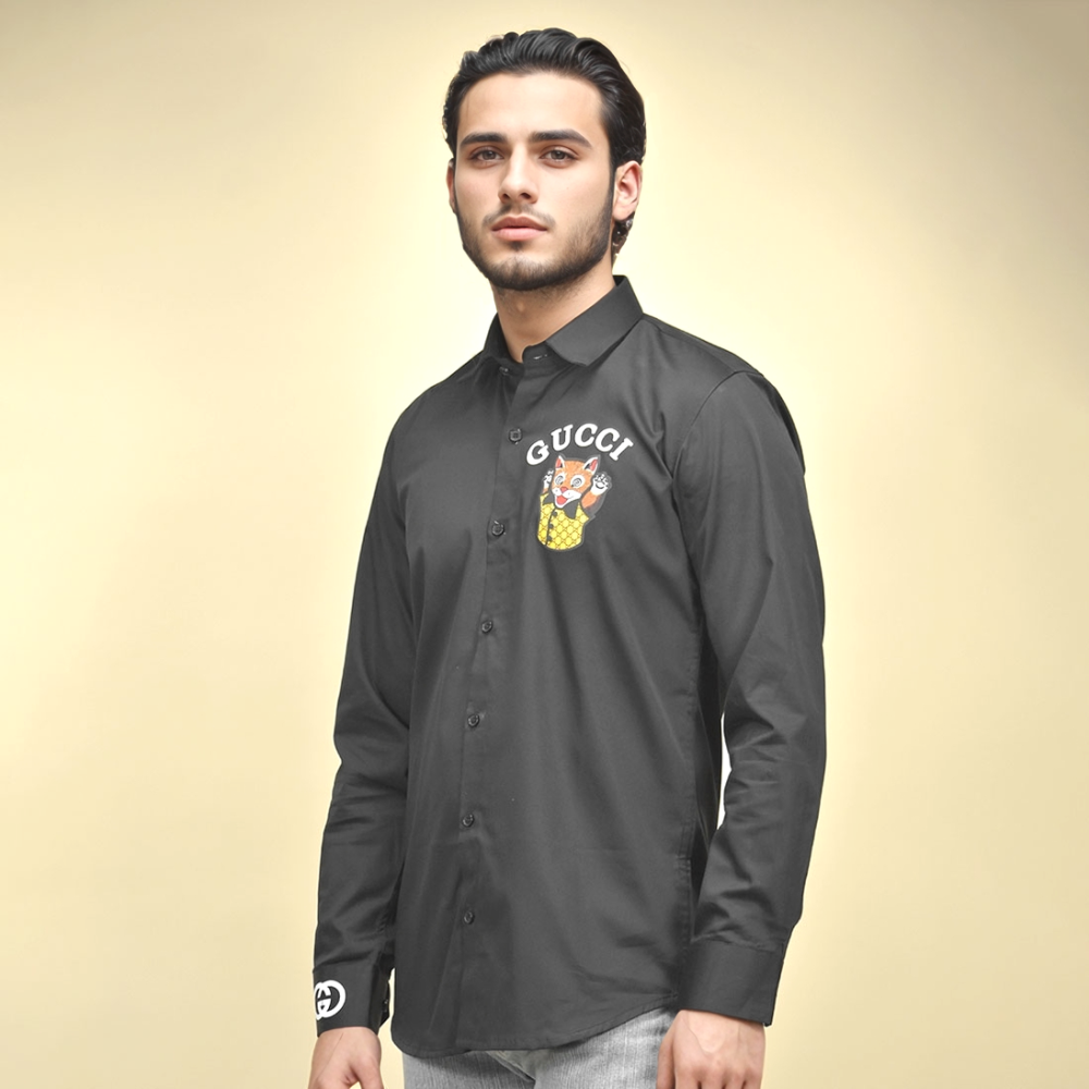 Gucci Cat Print Black Premium Shirt-thumb-0