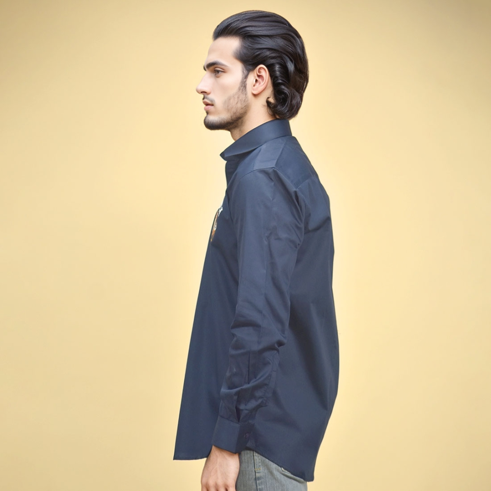 Gucci Cat Print Navy Blue Premium Shirt-2