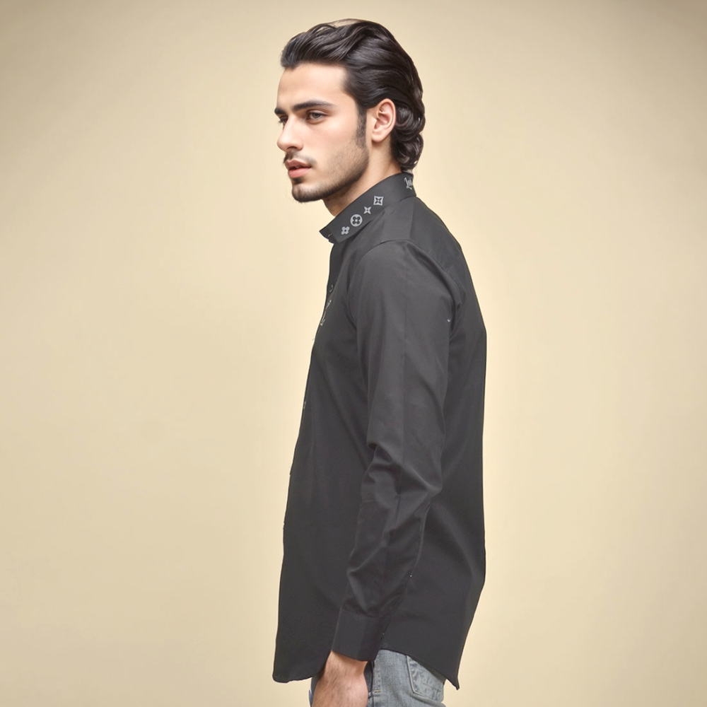 Louis Vuitton Embossed Logo Black Premium Shirt-3