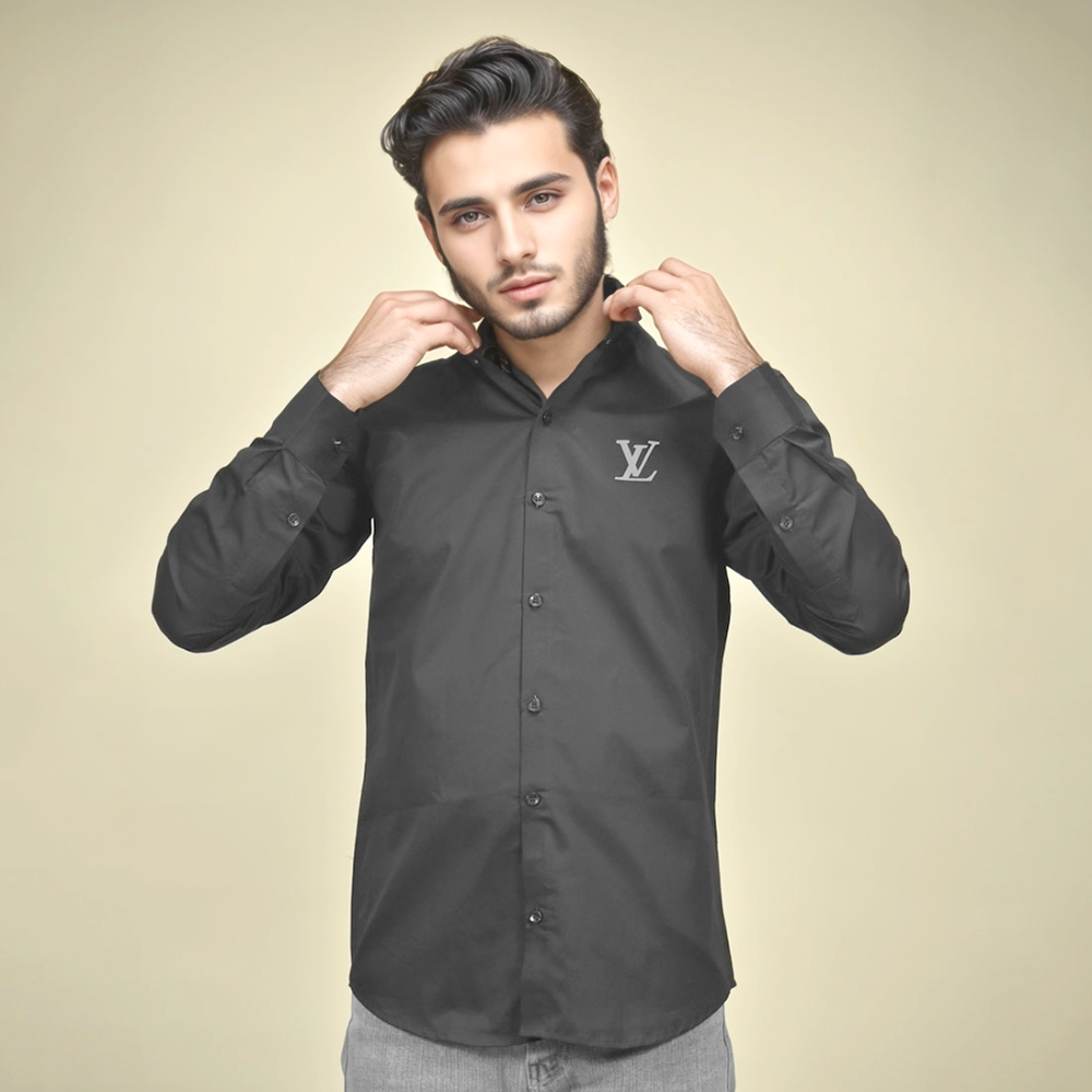 Louis Vuitton Embossed Logo Black Premium Shirt-2