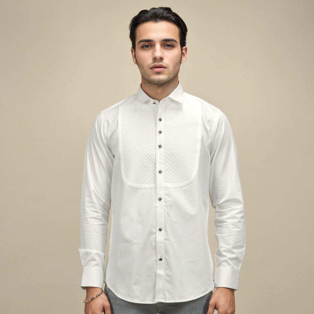 Versace White Premium Luxury Cotton Shirt-1