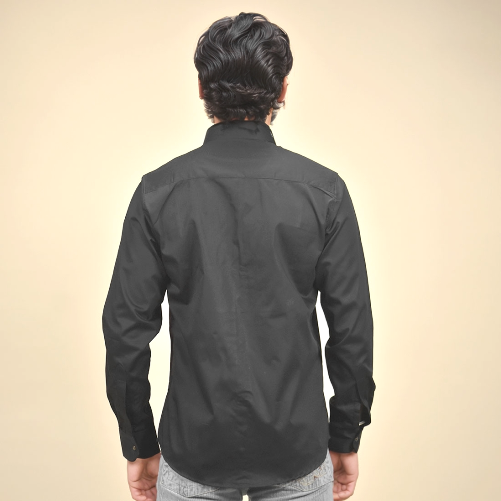 Versace Black Premium Luxury Cotton Shirt-3