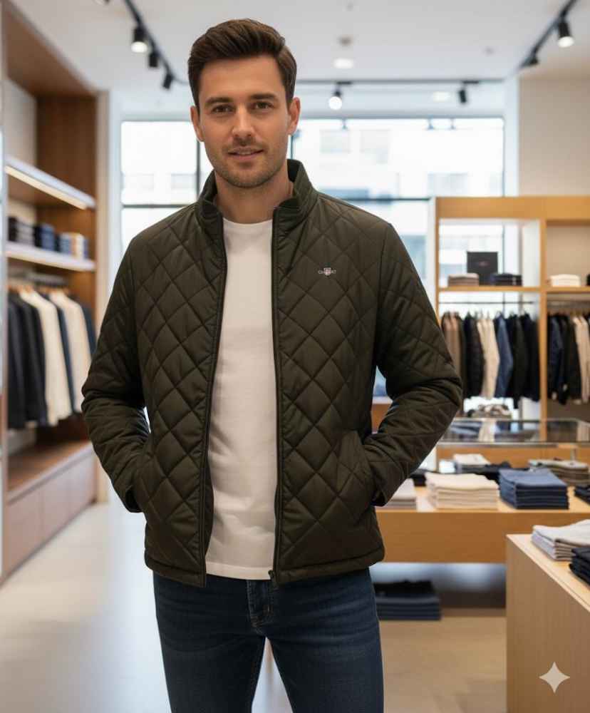 Gant Dark Green Premium Quality Imported Fabric Full Jacket-1