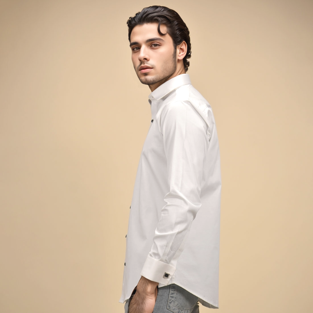 Armani Exchange White Premium Plain Shirt-2