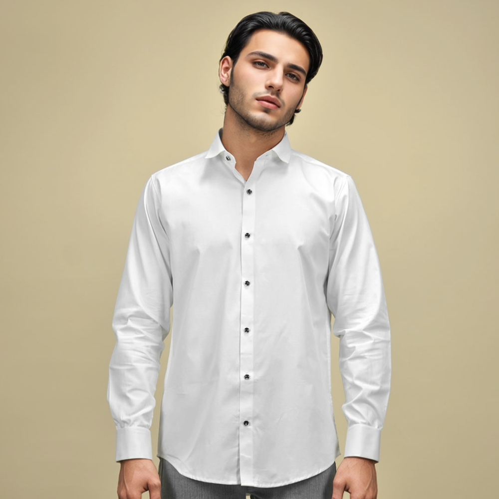 Armani Exchange White Premium Plain Shirt-1