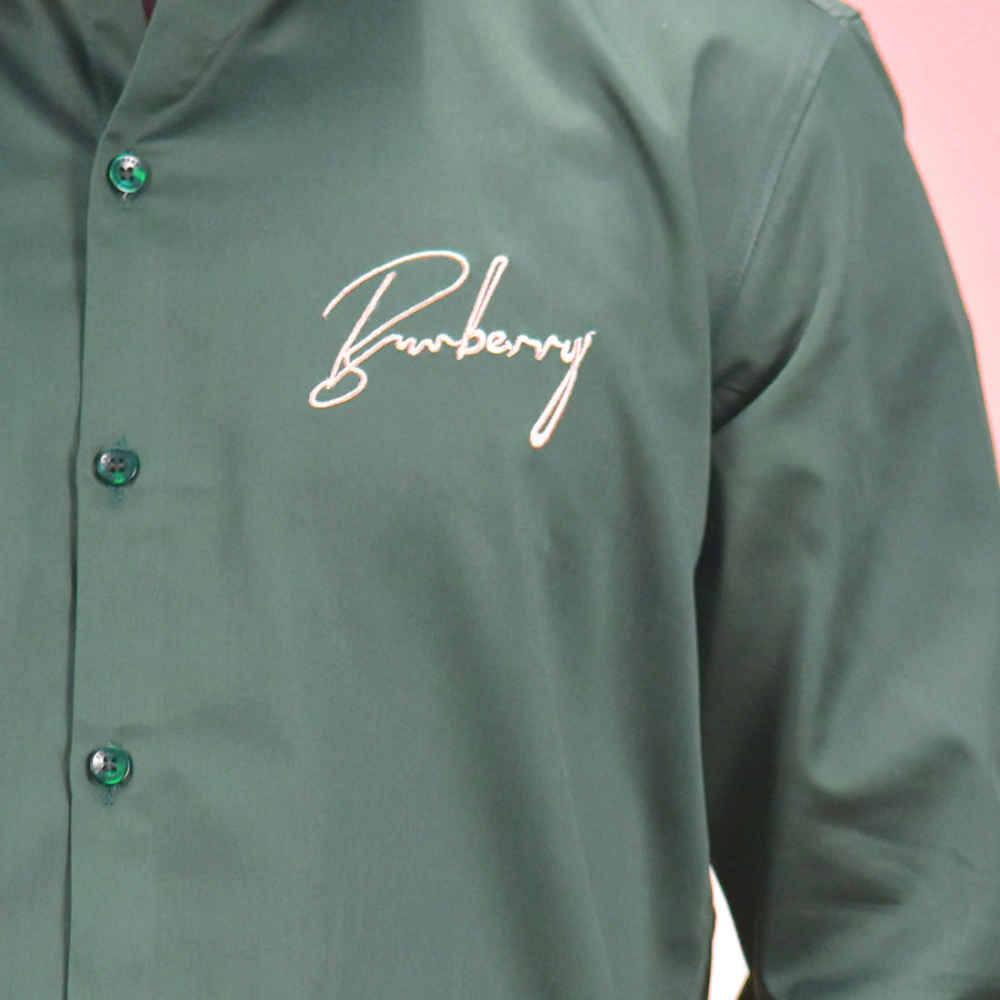 Burberry Embroidered Green Premium Shirt-4