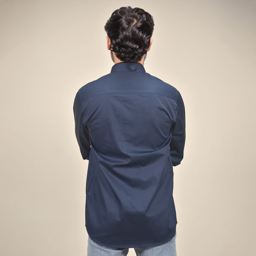 Burberry Embroidered Blue Cotton Premium Shirt-3