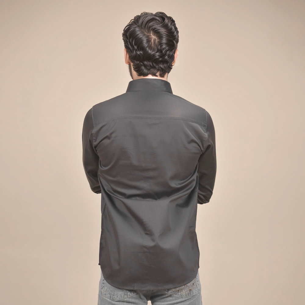 Burberry Embroidered Grey Cotton Premium Shirt-3