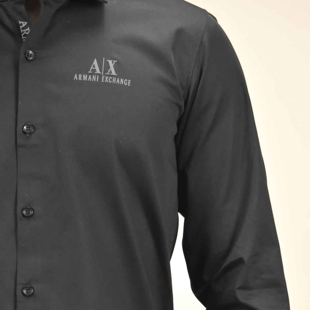 Armani Exchange Black Premium Cotton Shirt-4