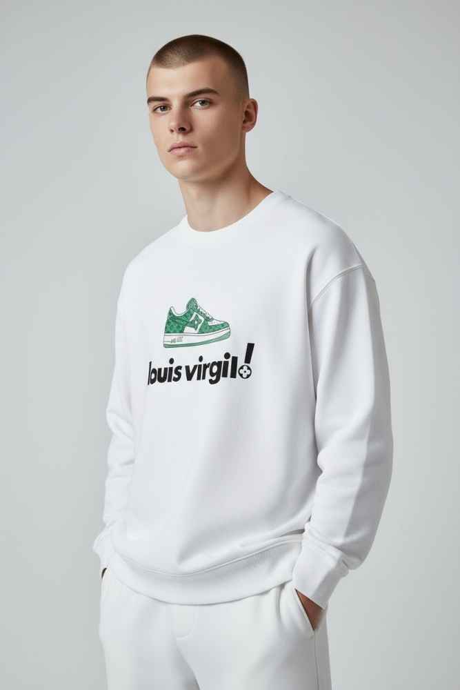 Louis Vuitton White Premium Quality Virgil Sweatshirt-thumb-0
