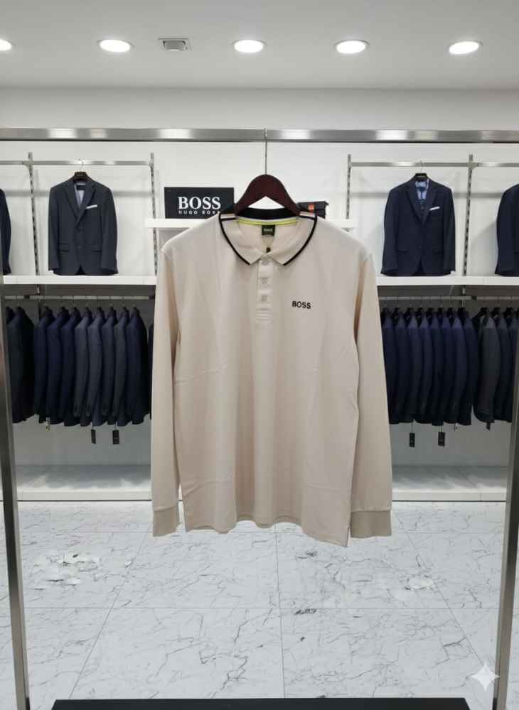 Hugo Boss Cream Premium Quality Full Sleeves Tees-1