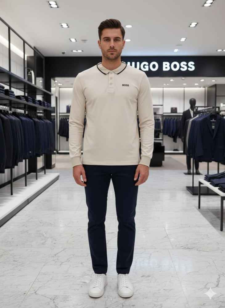 Hugo Boss Cream Premium Quality Full Sleeves Tees-2
