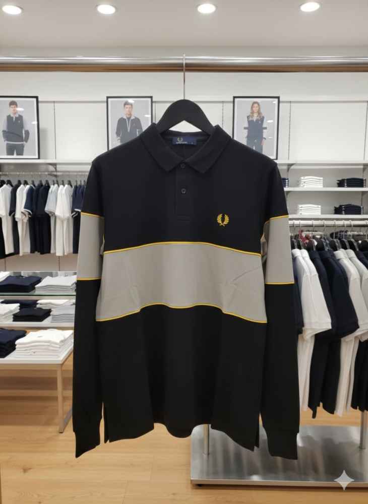 Fred Perry Embroidered logo Black Premium T-shirt-1