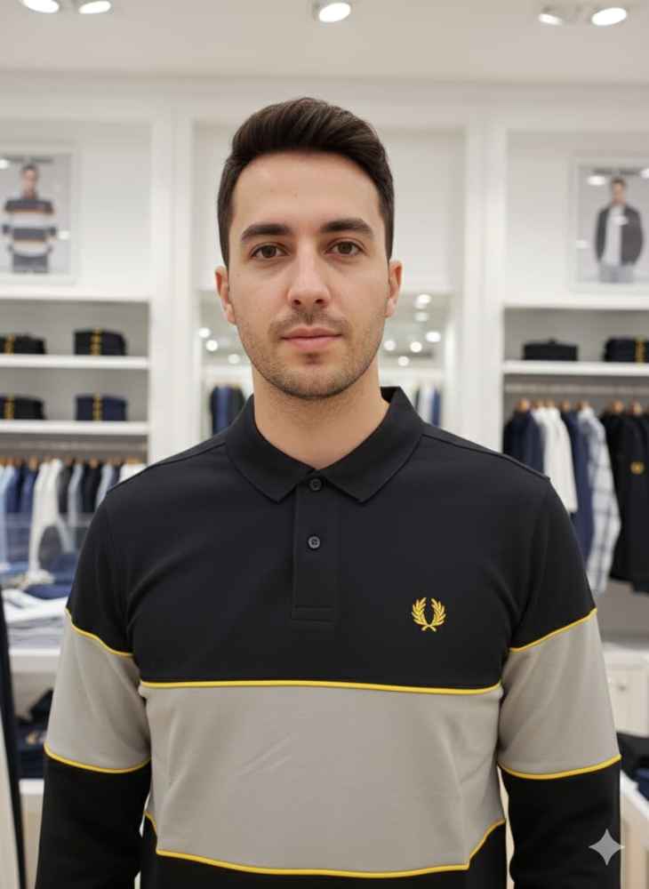 Fred Perry Embroidered logo Black Premium T-shirt-2