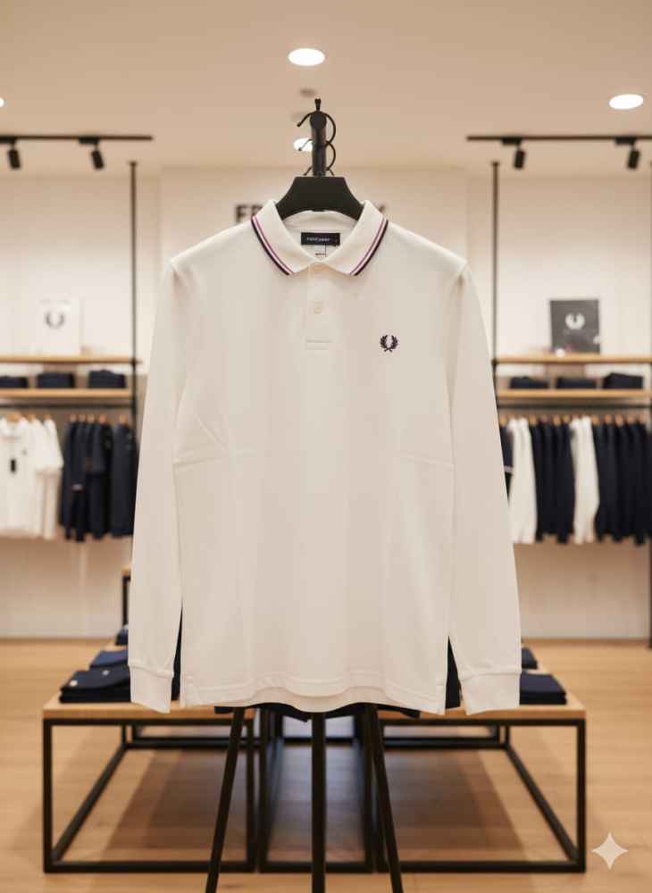 Fred Perry Embroidered logo White Premium T-shirt-thumb-1