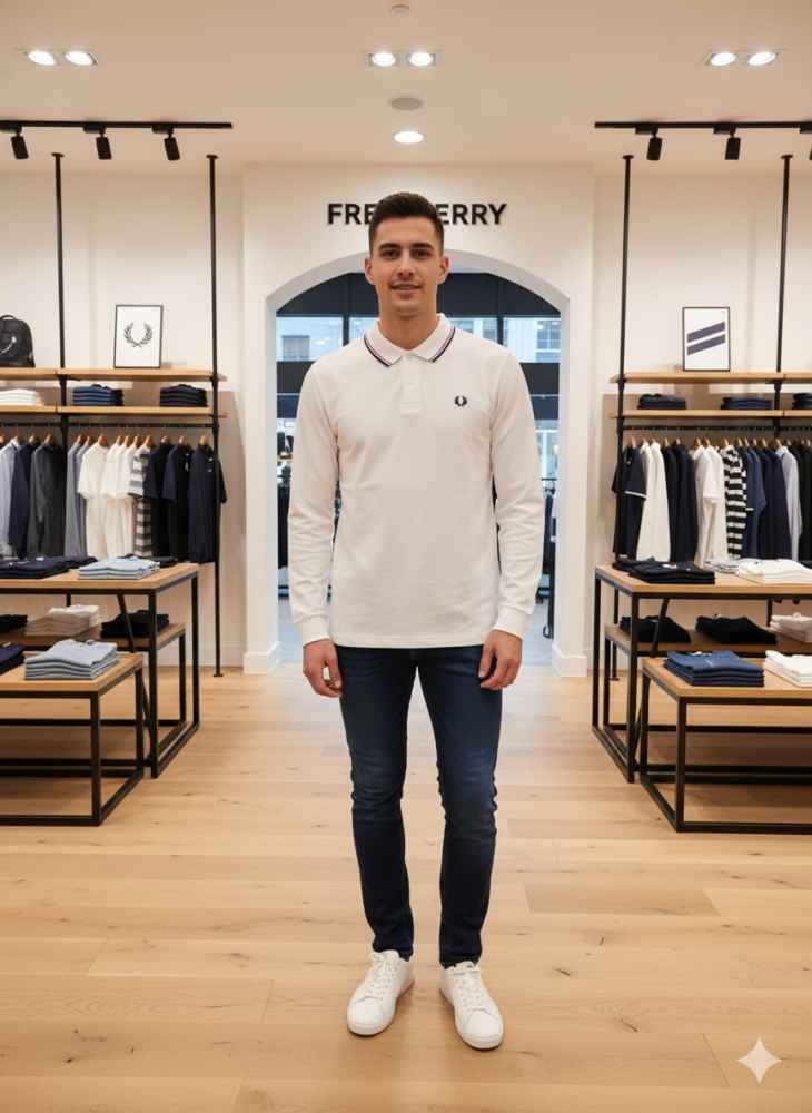 Fred Perry Embroidered logo White Premium T-shirt-thumb-2