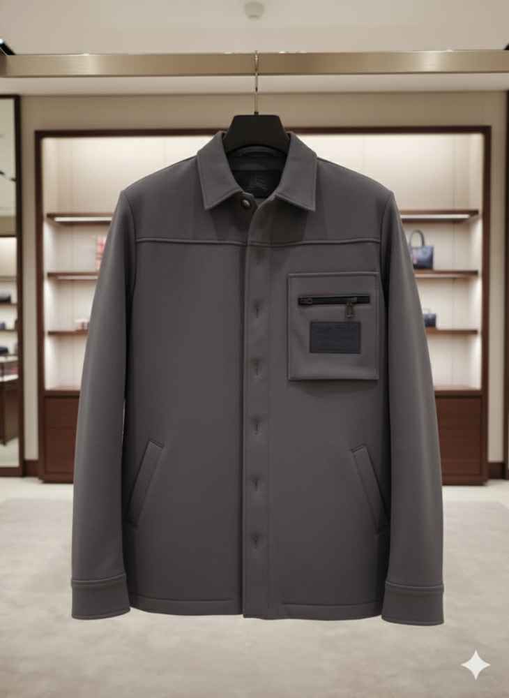 Burberry Dark Grey Premium Quality Warm Shirt-6