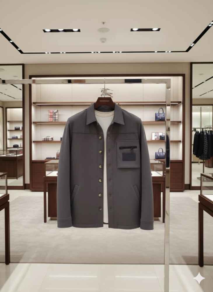 Burberry Dark Grey Premium Quality Warm Shirt-7