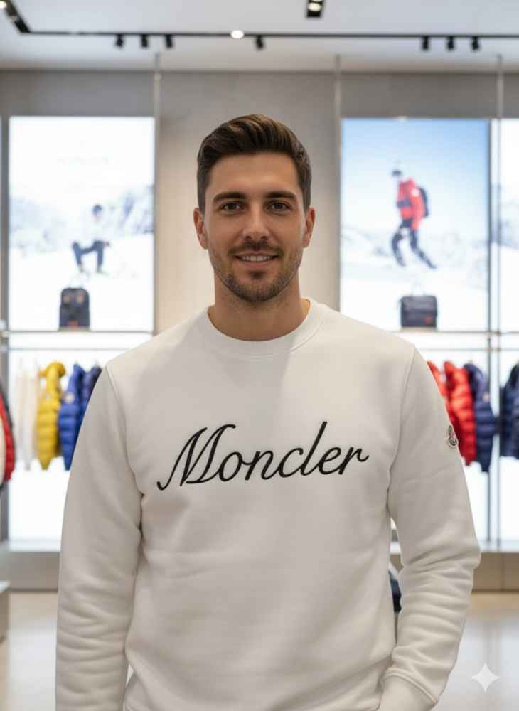 Moncler White Premium Quality Sweatshirt-thumb-0