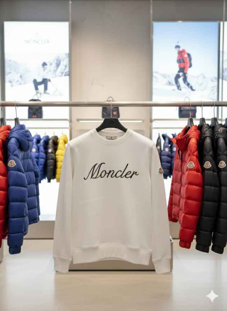Moncler White Premium Quality Sweatshirt-thumb-2