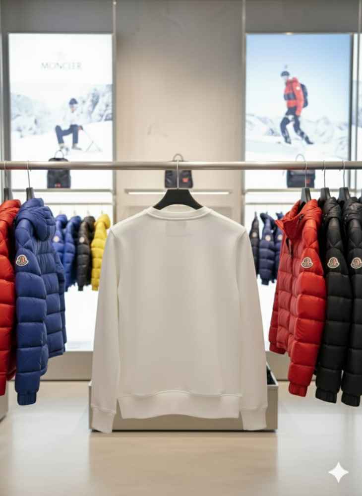 Moncler White Premium Quality Sweatshirt-thumb-3