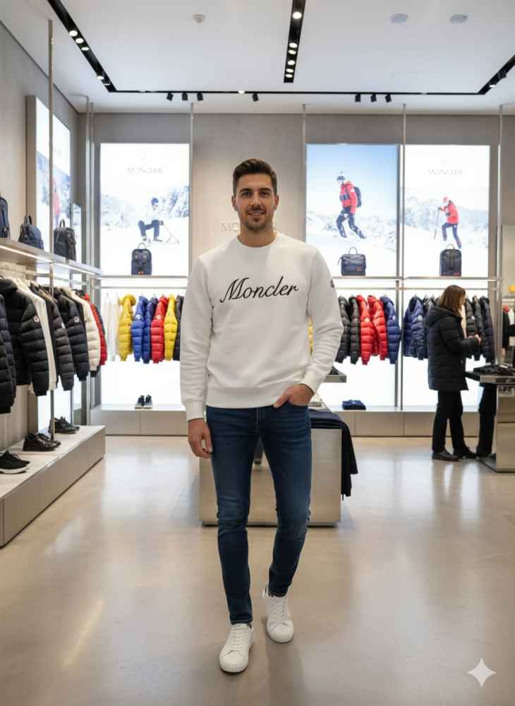 Moncler White Premium Quality Sweatshirt-thumb-1