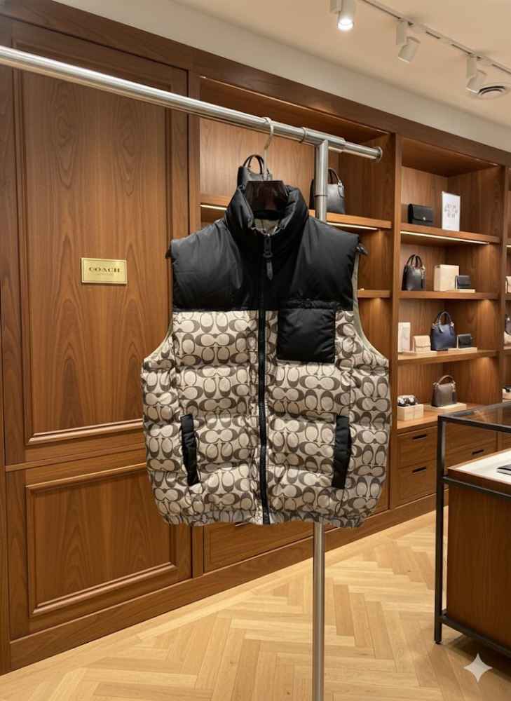 Coach Oblique Beige Premium Quality Half Jacket-thumb-6