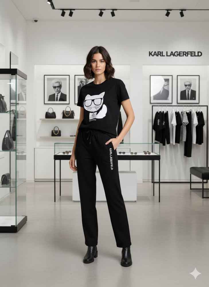 Karl Lagerfeld Black Premium Co-ord Set-thumb-0